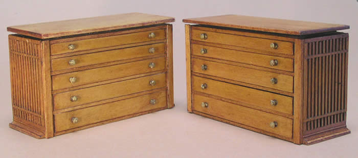Miniature Architectural Drafting Table and File Drawers