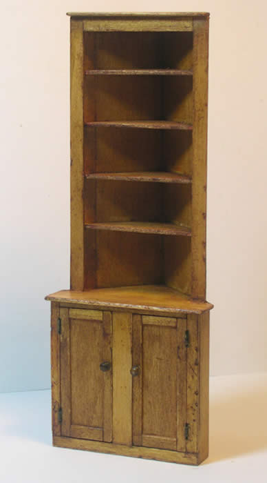 Miniature Shaker Corner Cabinet - Miniatures from Shaker Works West