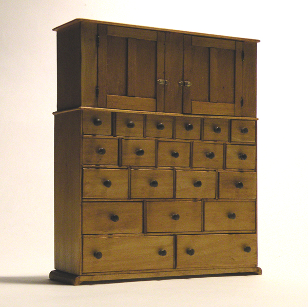 Miniature Cupboard and Case of Drawers #77, circa 1840