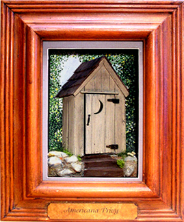 Classic Americana Outhouse Sculpted Relief