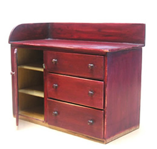 Miniature Shaker Red Cabinet/Counter