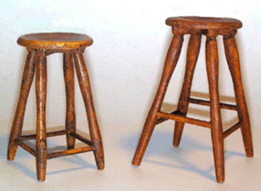 Miniature Shaker Dollhouse Bar Stools